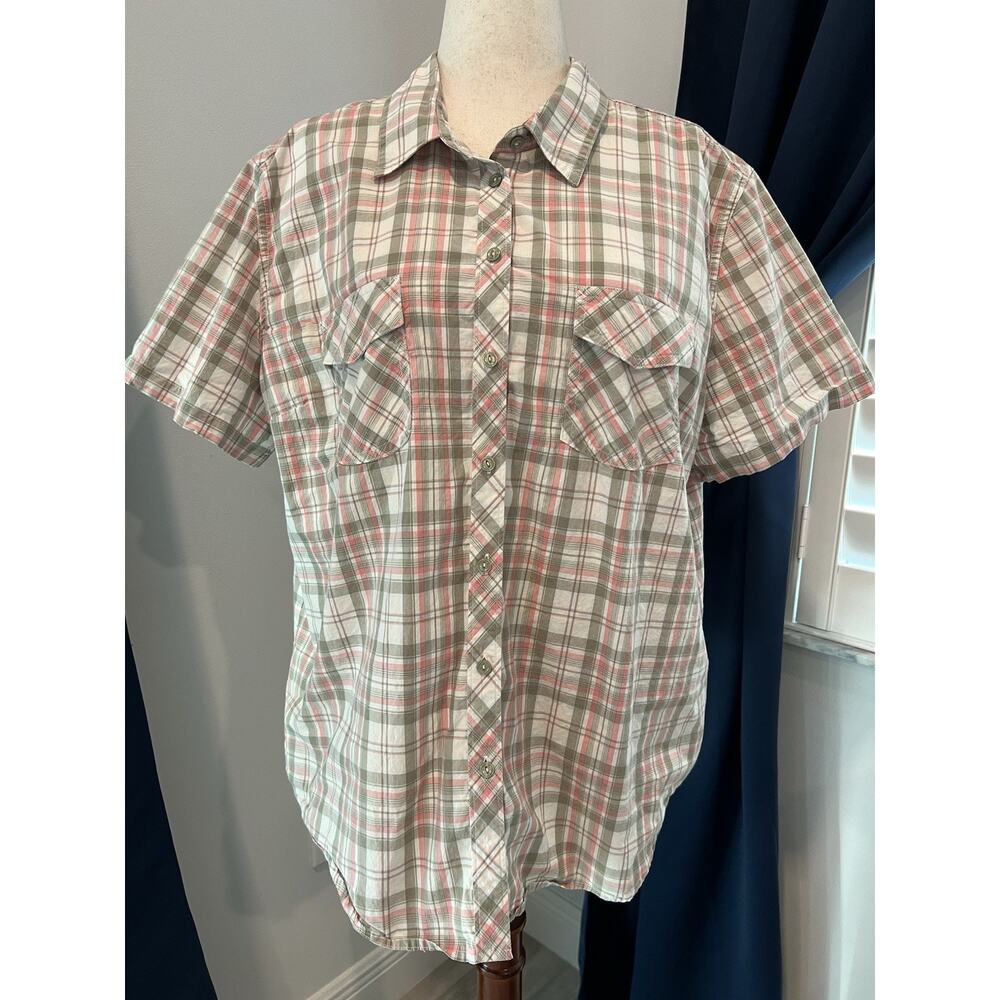 Bit‎ & Bridle 2X Shirt Green Plaid Women Western Rodeo Cowgirl Country Farmcore